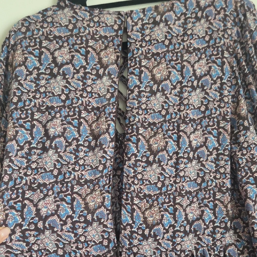 Sea New York Amaki Lilac Whimsical Cottagecore Bohemian Floral Maxi Dress L Bx22 - Picture 12 of 16